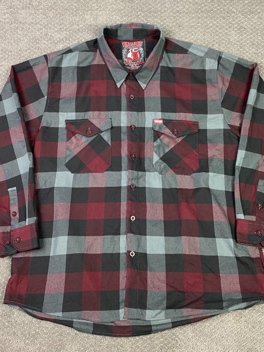 Dixxon Flannel Co The Brawler Shirt Mens 3XL Red Gray Black Plaid Check